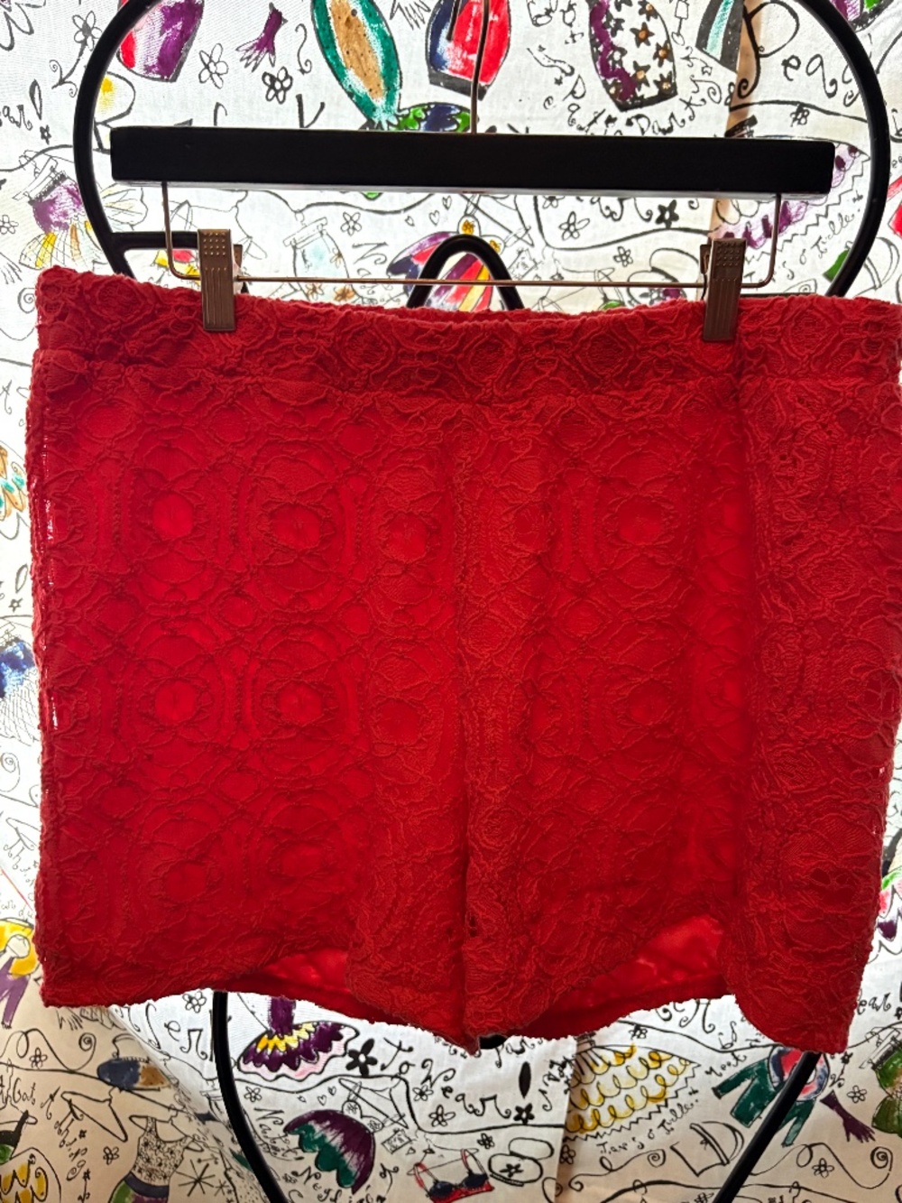 Embroidered Cotton blend shorts
